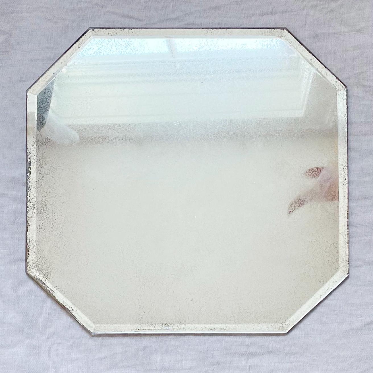 Vintage Octagon Beveled Dresser Mirror - Central Glass Co.