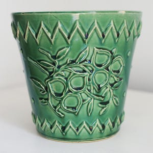 Large Vintage Mccoy USA Flower Pot, Green Planter, 59 - Etsy