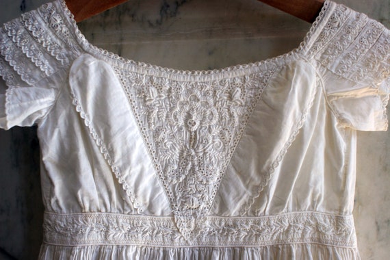 Antique Victorian Christening Gown, Handmade, Emb… - image 6