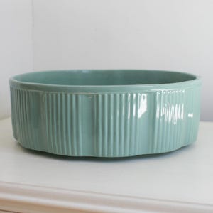 Vintage Haeger USA Round Planter, Fruit Bowl, Large Aqua Green Pot, 916