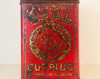 Antique Tobacco Tin Buchanan & Lyall Lunchbox Style Cut Plug N.Y.