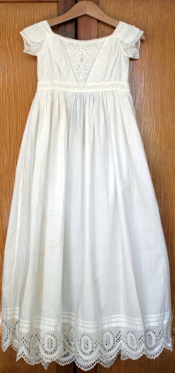 Antique Victorian Christening Gown, Handmade, Emb… - image 10