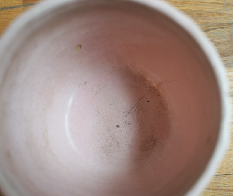 Large Flowers Pot Porch Jar Leaf Flower Matte Pink Vintage McCoy Jardiniere Planter