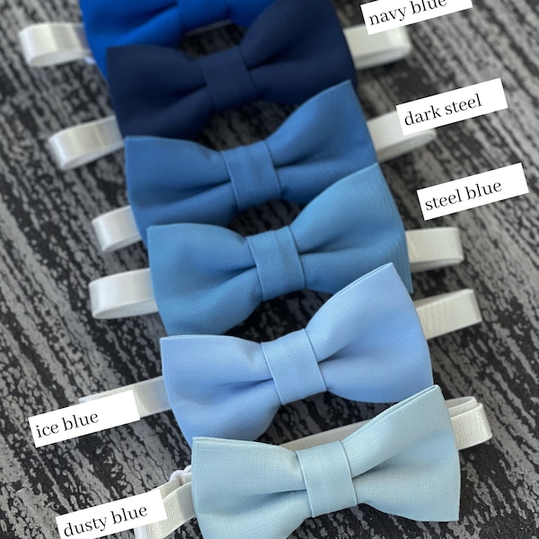 Steel Blue bow tie , Dusty Blue bow tie , Royal blue , Navy bow tie , Ice Blue bow tie , Boy's Ring Bearer outfit , Men's Groomsmen gift