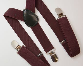 Mens ADULT Wedding Vintage Style Coffee Rustic Brown Caramel Brown Black Pu Leather Suspenders Y-Back Kids Boys 1Years