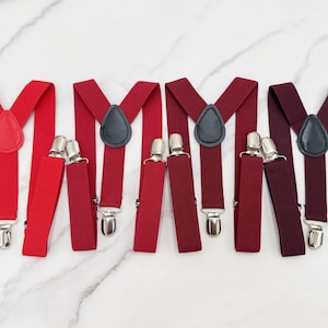 Red Suspenders, Wine Suspenders, Rustic Style, All Sizes Baby to Adult, Boys & Men Suspenders, Ring Bearer Outfit, Groomsmen, Wedding Outfit