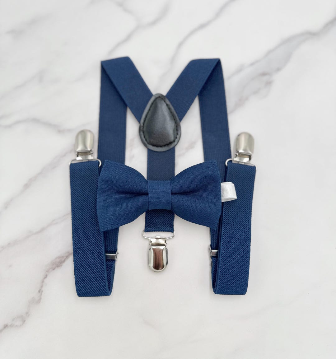 childrens navy bow tie and suspenders