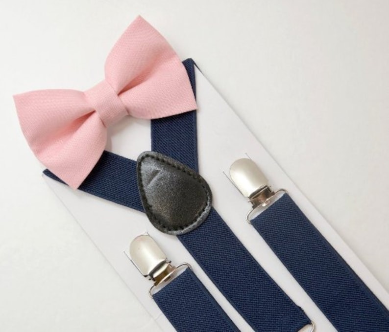 Kids Boys Mens Navy Blue Suspenders /& Dark Wine Bow tie Infant ADULT SET