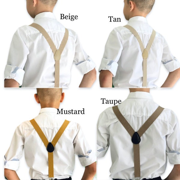 TAN champagne suspenders , Beige Mustard Taupe Adjustable Y-Back Suspenders , Kids  Newborn Baby Boy Best Man Mens Groom Ring Bearer Gift