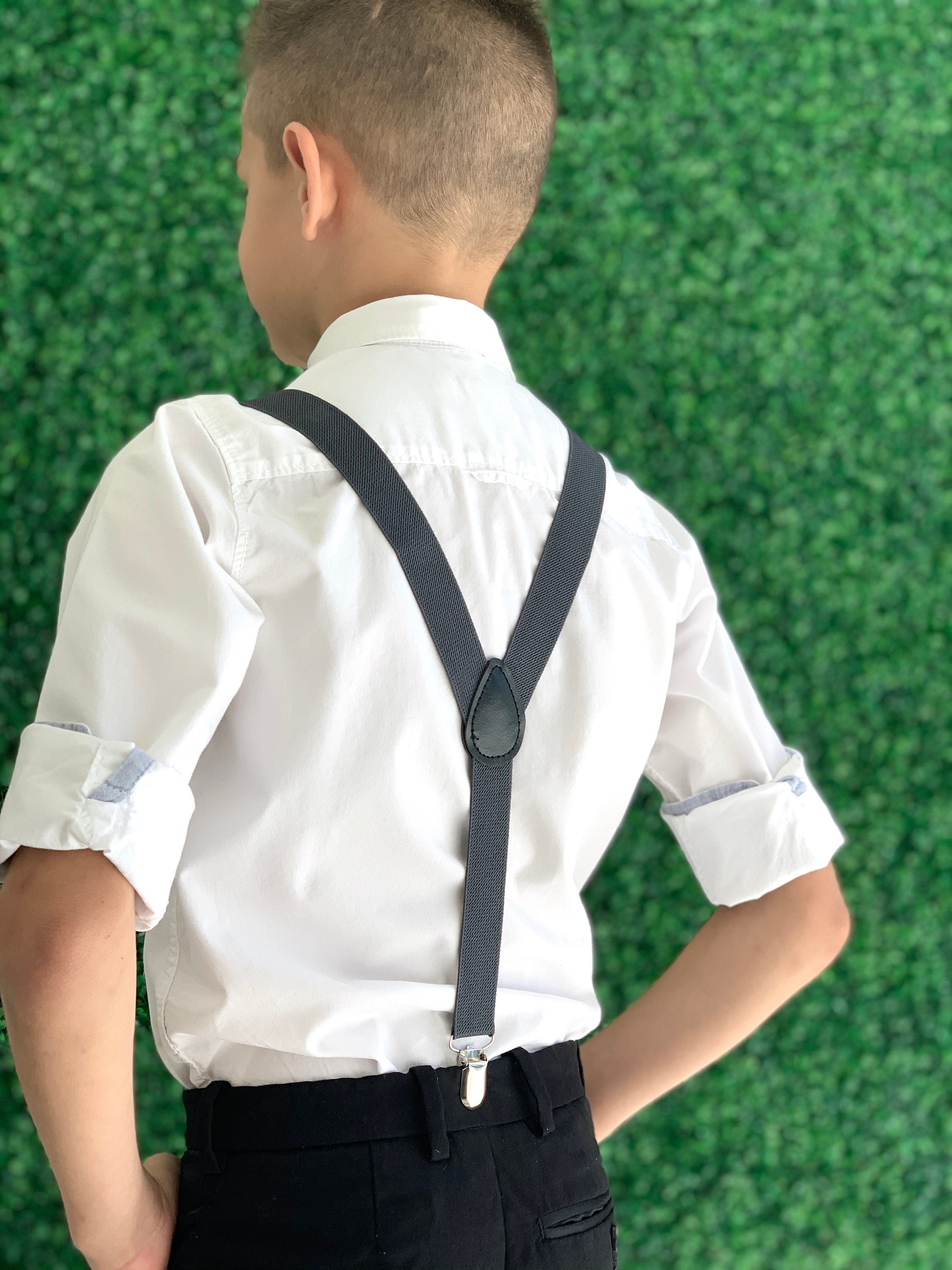 Suspenders SET 8m ADULT Kids Children Baby Boys Charcoal Etsy