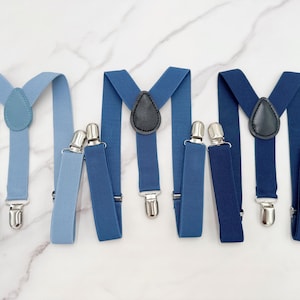 Blue Suspenders, Rustic Style, All Sizes Baby to Adult, Boys and Men Suspenders, Ring Bearer Outfit, Groomsmen Set, Wedding Outfit