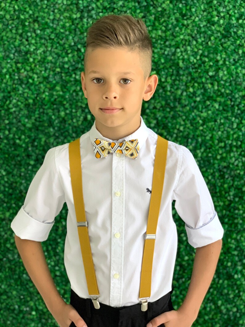 Suspenders SET 8mo Adult Kids Mens Baby Boys Mustard Yellow Etsy