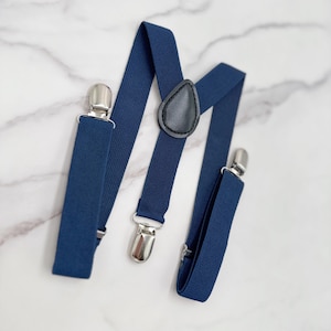 Navy Suspenders, Marine Braces, All Sizes Baby to Adult, Boys and Men Suspenders, Ring Bearer Outfit, Groomsmen, Wedding Outfit