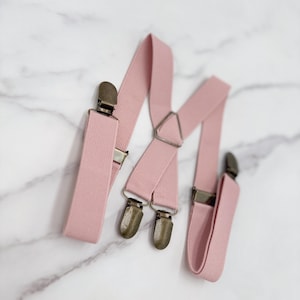 Dusty Pink Suspenders, Rustic Style, All Sizes Baby to Adult, Boys and Men Suspenders, Ring Bearer Outfit, Groomsmen, Wedding Outfit