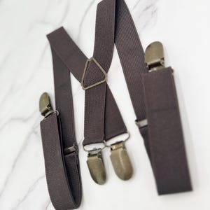 Coffee Suspenders, Rustic Style, All Sizes Baby to Adult, Boys and Men Suspenders, Ring Bearer Outfit, Groomsmen, Wedding Outfit