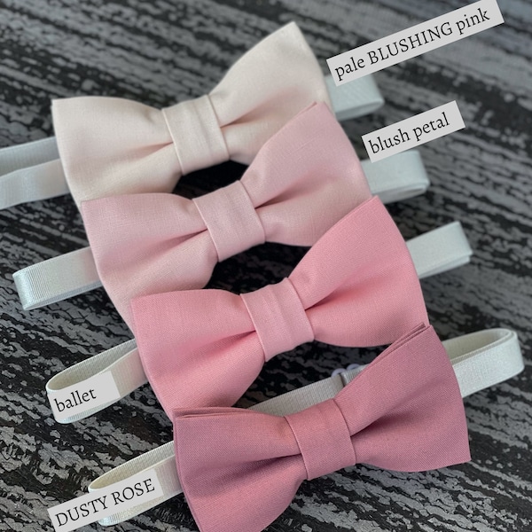 Men's Dusty Rose bow tie , Boy's Blushing Pink bow tie , Groomsmen Blush Petal bow tie , Ballet bow ties , Wedding Ring Bearer outfit