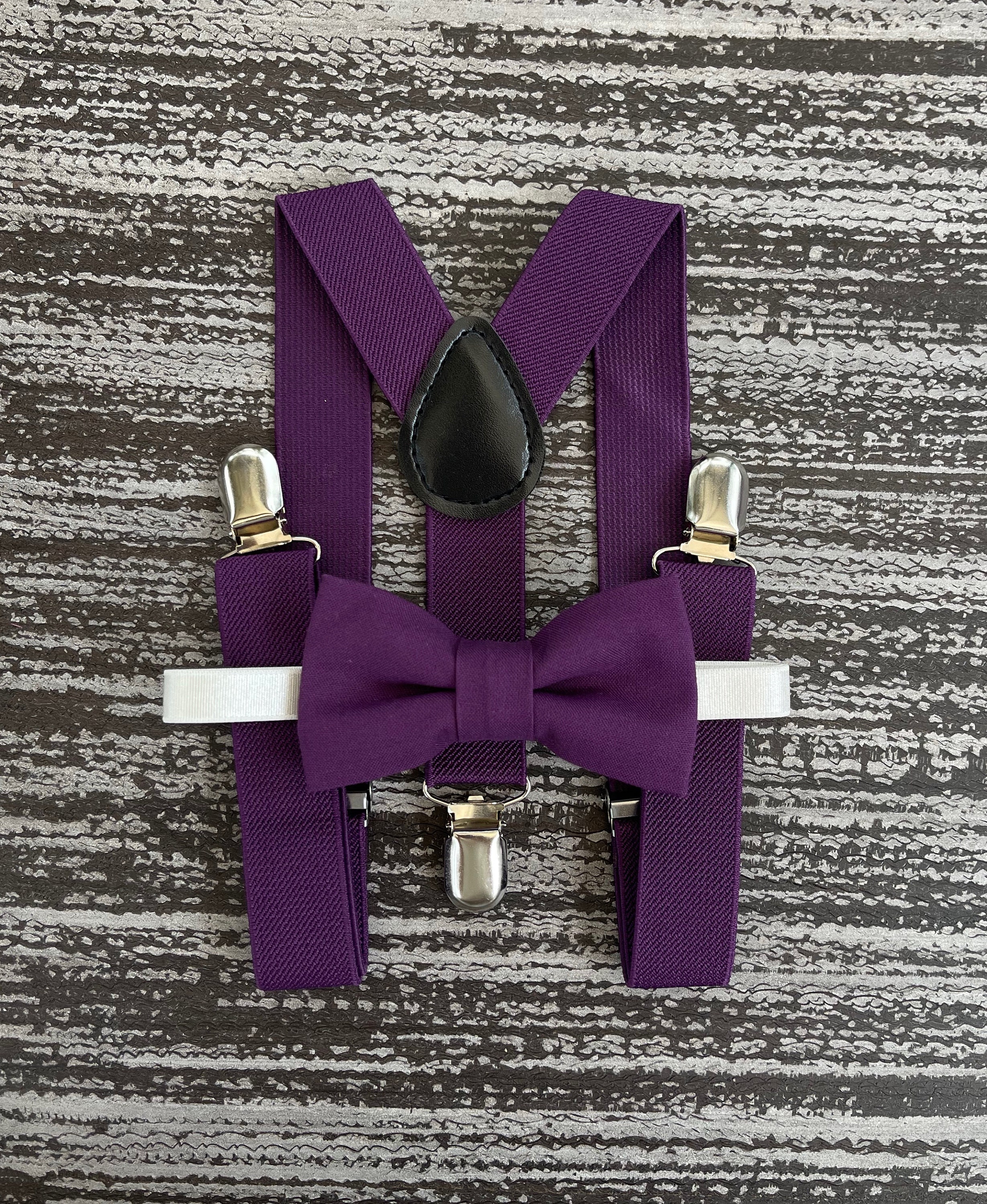 Child - Adult Groomsmen Weddings Graduation Royal Purple Bow Tie & Suspenders Accessoires Riemen & bretels Bretels Grooms Ringbearers Purple 21B Proms 