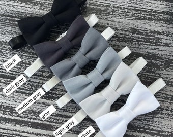 Gray bow tie , Black bow ties , White bow tie , Pewter bow tie , Mystic bow tie , Kids Boys Baby Mens Ring Bearer Groom best Man bow ties