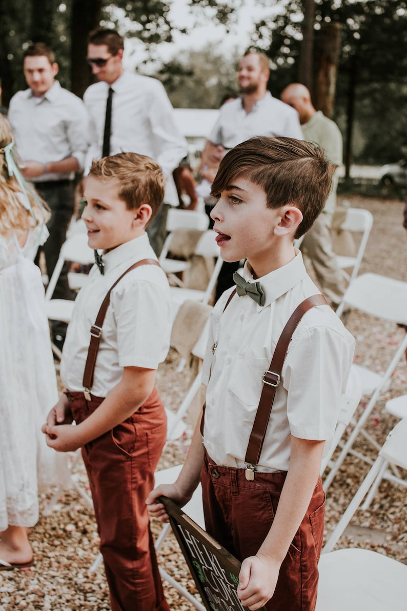 dark brown suspenders