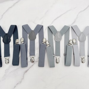 Gray Suspenders, Rustic Style, All Sizes Baby to Adult, Boys and Men Suspenders, Ring Bearer Outfit, Groomsmen, Wedding Outfit