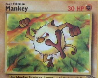 Mankey Pokemon Trading Card - Etsy