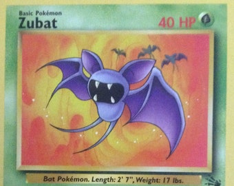 1995 zubat pokemon card value - (57) - Fossil Colorless Ambush (20+) Flip a coin Zubat 57/62 Fossil-1st Edition Regular