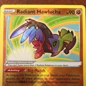 radiant hawlucha pokemon card value 081/189 Rare Radiant (SWSH Astral Radiance) + TitanCards Toploader Toys Listed cards may have imperfections. Carta Pokmon Radiant Hawlucha 081/189
