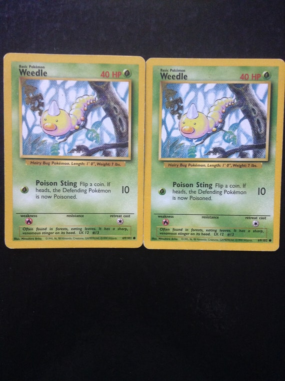 Weedle Pokemon Trading Card - Etsy