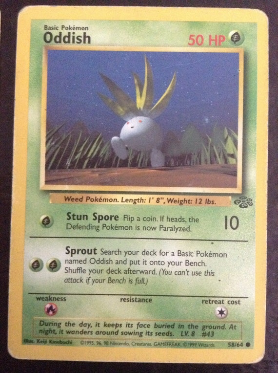 Oddish Pokemon Trading Card - Etsy Oddish Pokemon Trading Card - Etsy