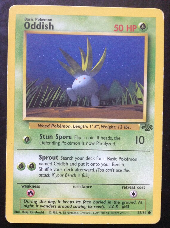 Oddish Pokemon Trading Card - Etsy Oddish Pokemon Trading Card - Etsy