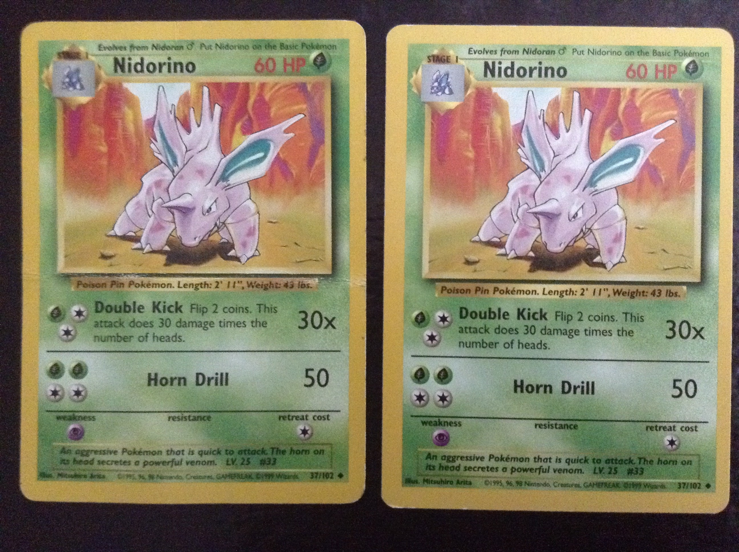 Nidorino Pokemon Trading Card - Etsy Australia