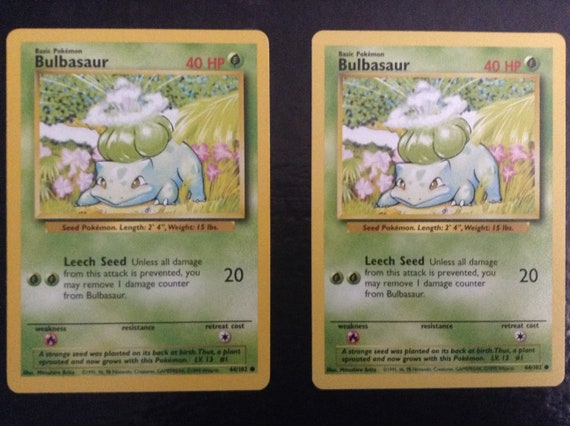 Bulbasaur Pokemon Trading Card - Etsy Bulbasaur Pokemon Trading Card - Etsy