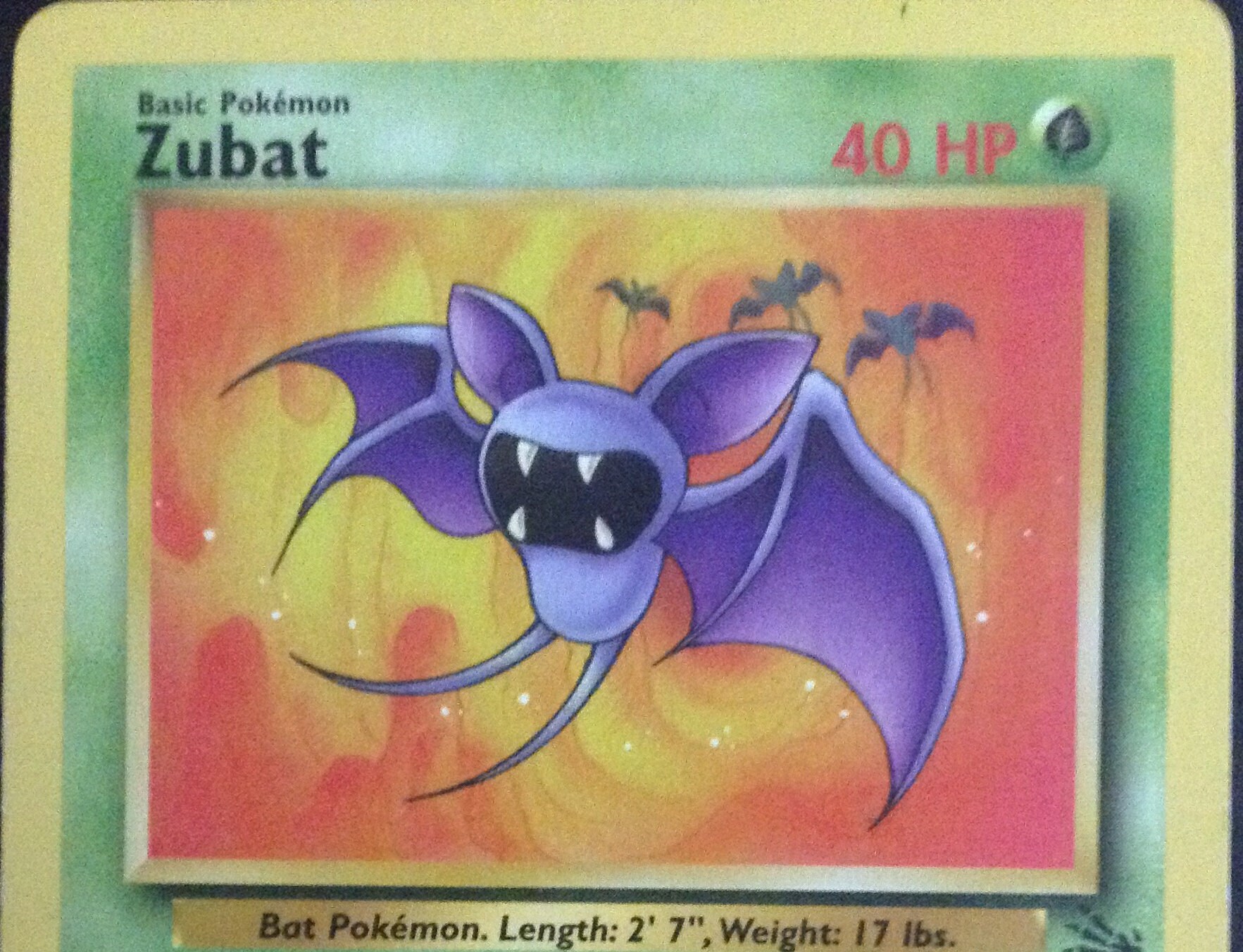1995 zubat pokemon card - 041/165 - Pokemon 151 - Reverse Foil Pokmon Hit Points50 HP Form Zubat Pokemon Trading Card -