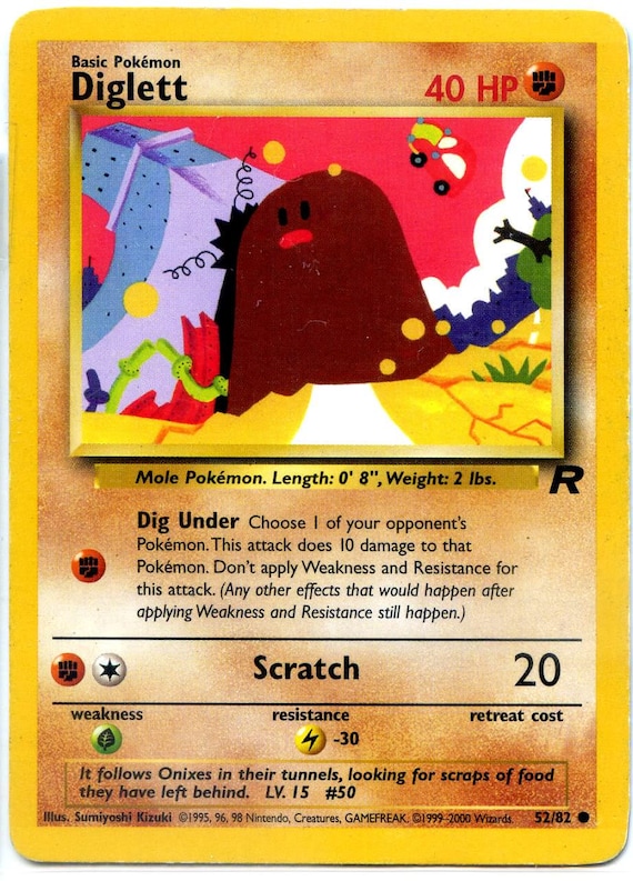 Diglett Pokemon Trading Card Diglett Pokemon Trading Card