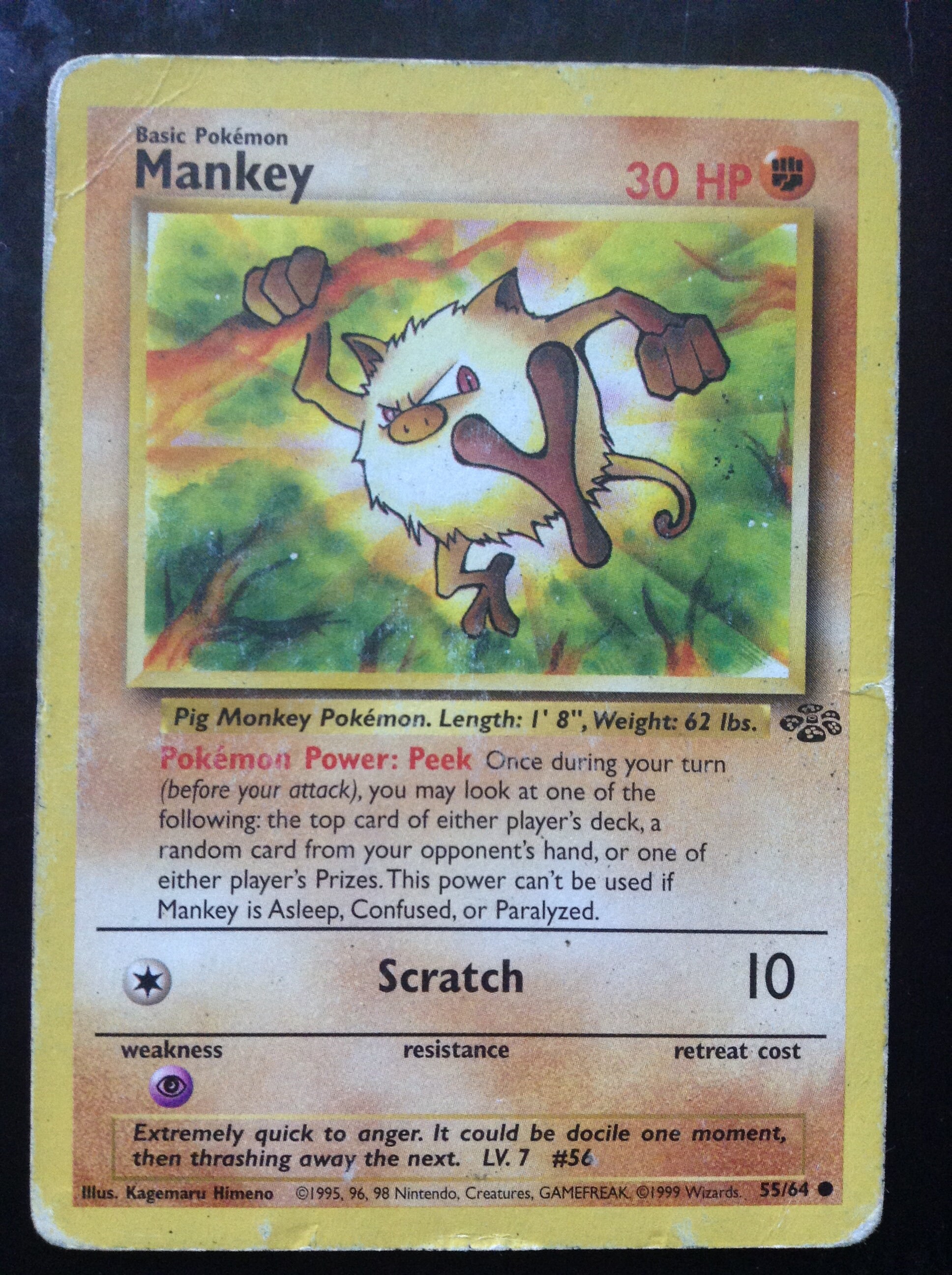 pokemon cards mankey Mankey #56