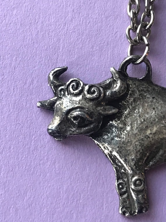 Super Taurus bull zodiac pendant late 60s early 70s