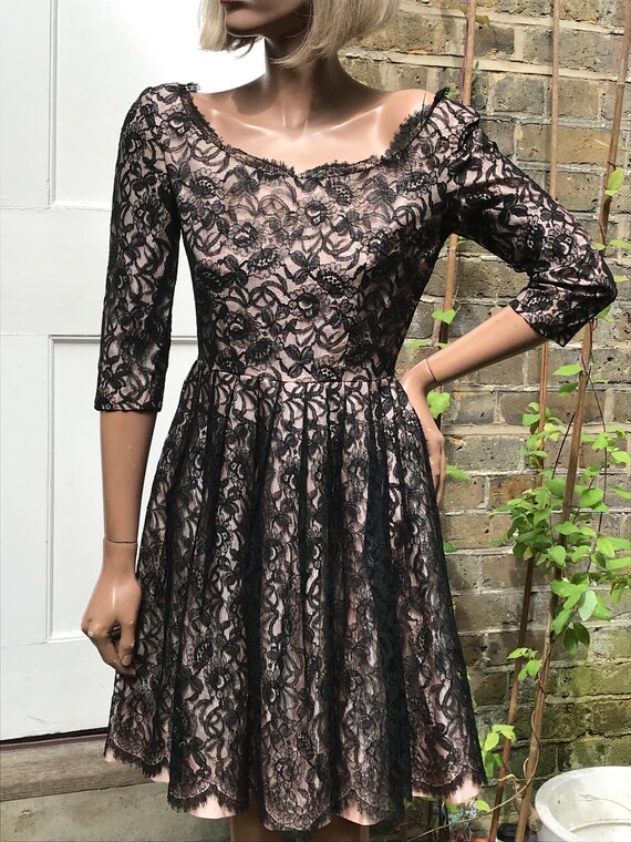 Gorgeous Lace Overlay Late 50s Early 60s Dress Etsy