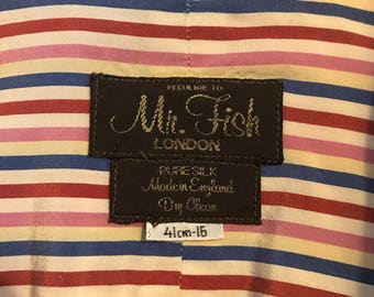 Amazing Mr Fish Carnaby Street Silk Candystriped Mod gents shirt