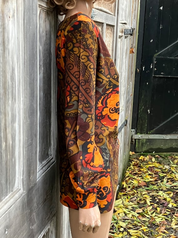 Groovy late 60s early 70s top in autumnal tones - image 8