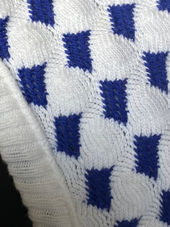 Early 60s, cotton knit, royal blue and white, sle… - image 9