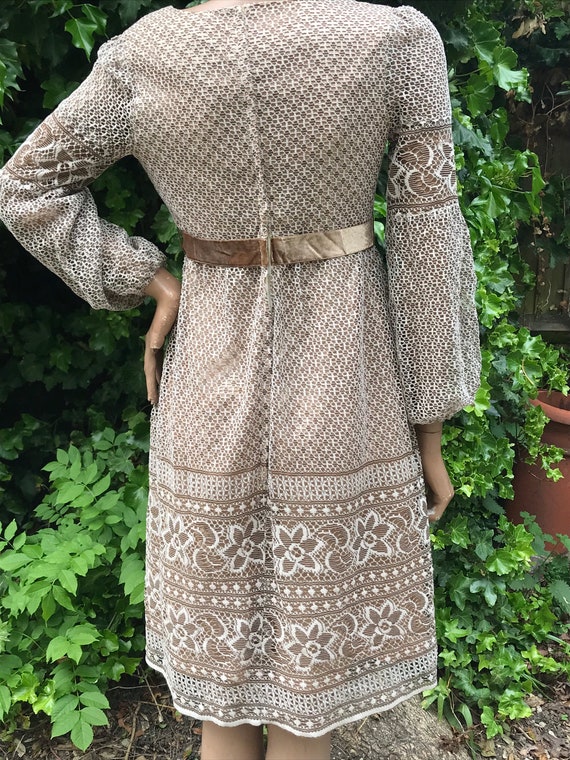 Dollyrockers vintage 60s lacy cappuccino coloured… - image 4