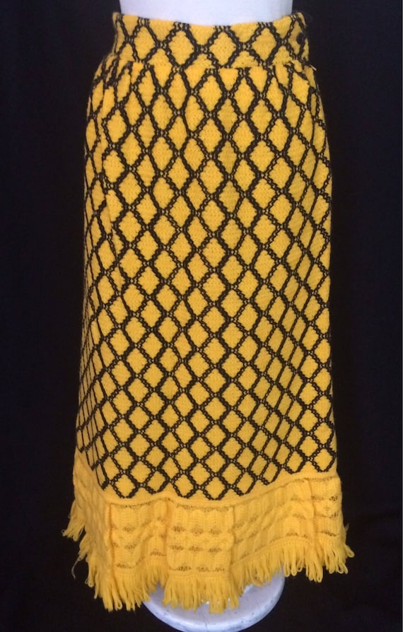 1970s Vintage Lanvin maxi skirt Bright Yellow and