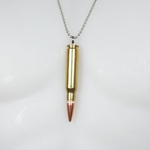 Bullet Key ring or Pendant .308 on a 24 inch dog tag chain, necklace