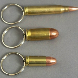 Bullet Key ring 9mm, 45 or 223