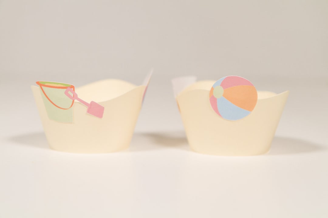 Summer / Beach Party Sand Cupcake Wrappers Pastel Colors (set of 12) - Etsy