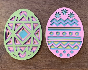 Easter - Eggs  Mandala / Shadow Box - Digital Files (Svg, Eps, Dxf, Studio)