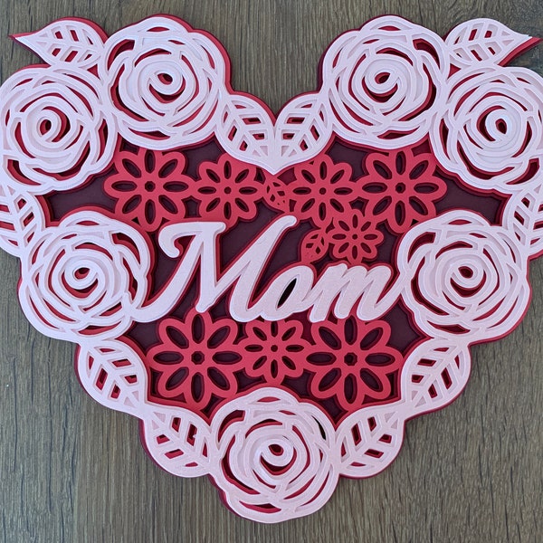Mother's Day Heart Mandala / Shadow Box - Digital Files (Svg, Eps, Dxf, Studio) Mother's Day Heart Mandala / Shadow Box - Digital Files (Svg, Eps, Dxf, Studio)