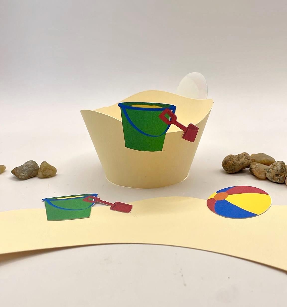 Summer / Beach Party Sand Cupcake Wrappers (set of 12) - Etsy