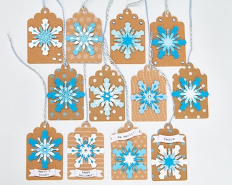 Snowflake Holiday Gift tags (Set of 12)