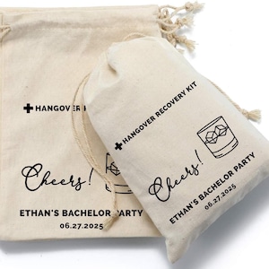 Personalized Bachelor Hangover Kit| Recovery Kit| Wedding, Bridal party favor| Morning after| Guys Night | BAGS ONLY